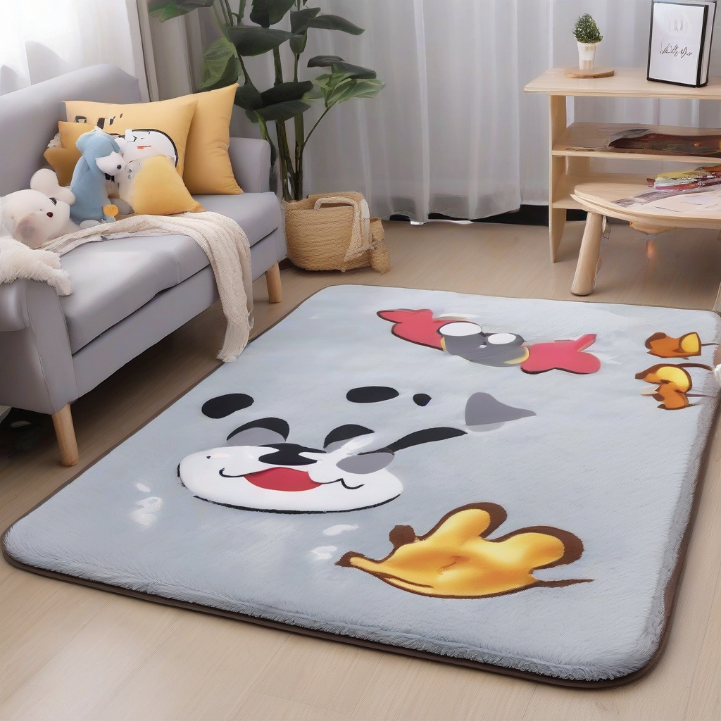 best kids room faux cashmere carpet 2026, cute cartoon bedroom side rug, comfortable warm floor mat for children, fluffy cartoon area rug for home decor, soft faux cashmere bedside carpet