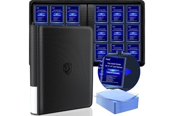 TRUGQ toploader binder review 2026, best toploader binder for trading cards, waterproof leather card binder for 3.x toploaders, large capacity 324 toploader storage folder, anti yellowing PP insert card collector binder