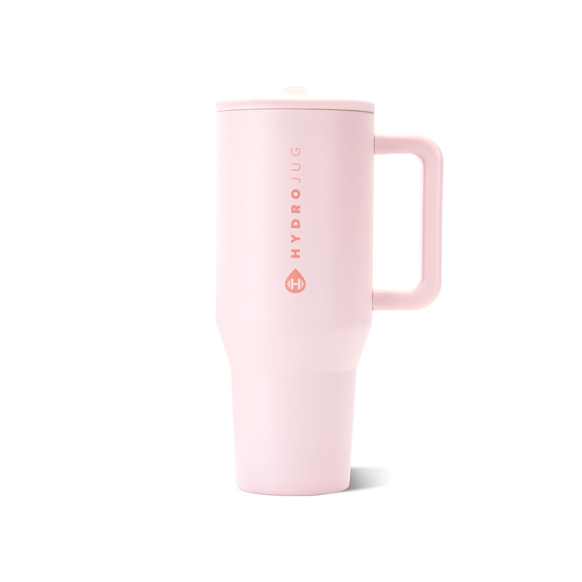 HydroJug Traveler 40oz Pink Sand review 2026, best insulated tumbler with handle and straw, leak resistant 40oz tumbler with flip straw, HydroJug Traveler triple wall insulated cup, aesthetic pink 40oz tumbler with handle