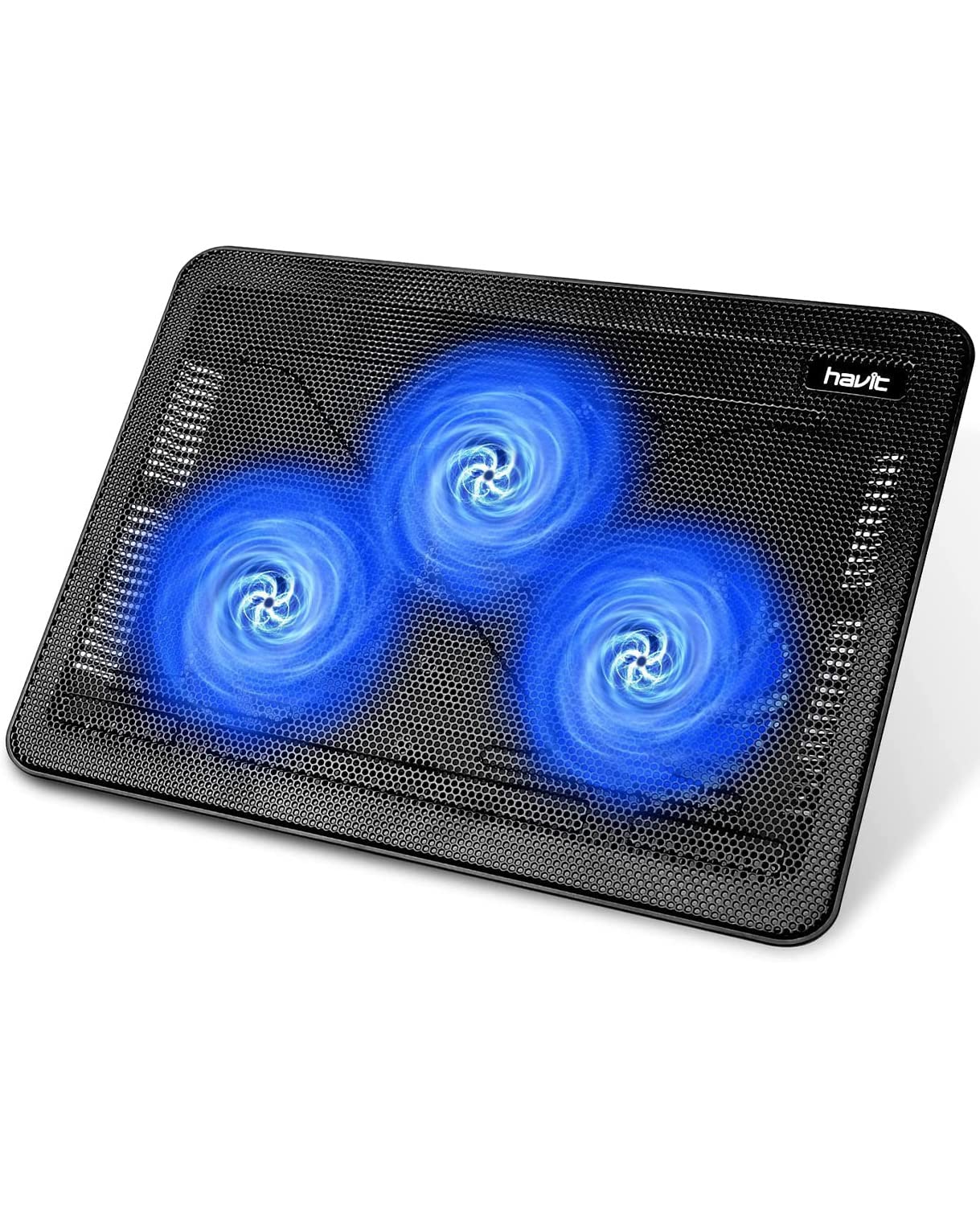 havit hv-f2056 laptop cooling pad review 2026, best cooling pad for 17 inch laptop, quiet usb powered laptop cooling pad, havit 3 fan laptop cooler for gaming, slim portable laptop cooling pad black