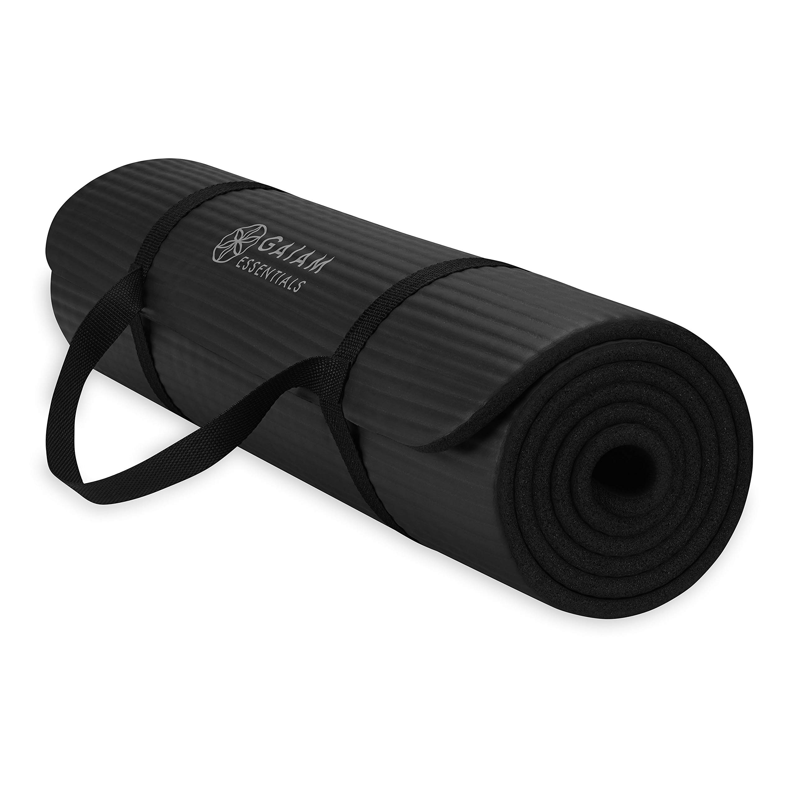 best thick yoga mat for joint support 2026, Gaiam NBR fitness mat review, non slip exercise mat with carrying strap, extra thick yoga and pilates mat, comfortable cushioning workout mat for home use