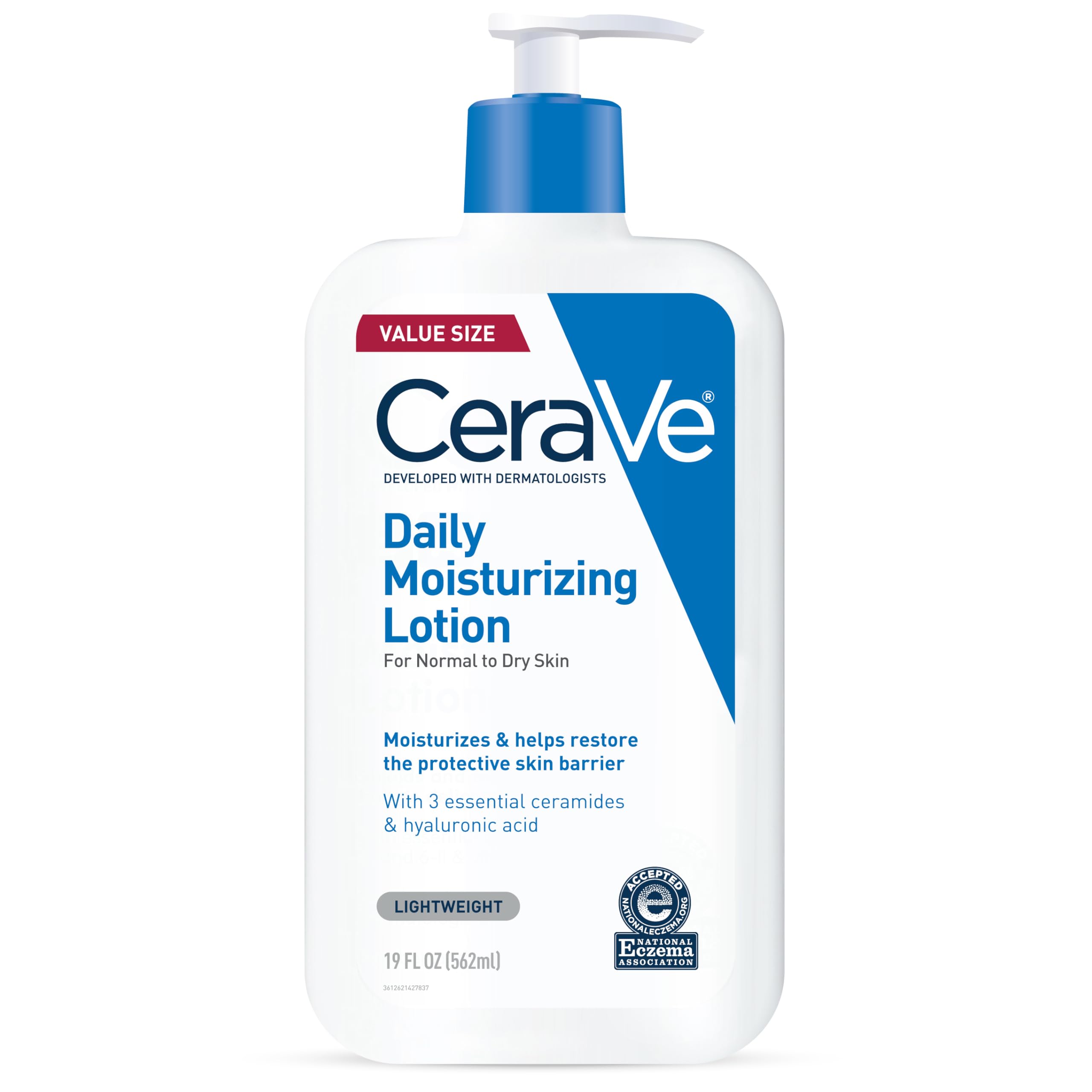 CeraVe Daily Moisturizing Lotion, Face and Body Lotion, Skin care, 19oz | Hyaluronic Acid, Lotion For Dry Skin, Skin Barrier