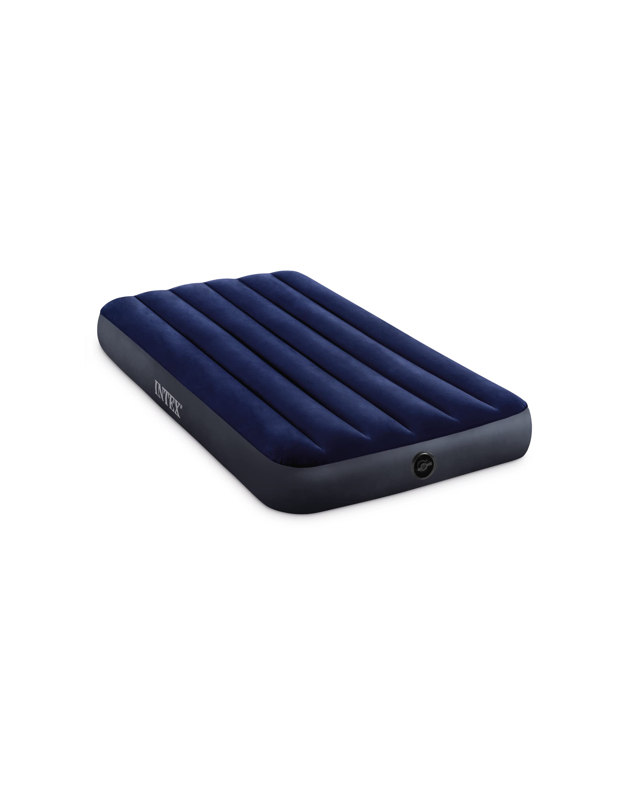 Intex 64757E Dura-Beam Standard Downy Air Mattress: Fiber-Tech - Twin Size - 10in Bed Height - 300lb Weight Capacity - Pump S