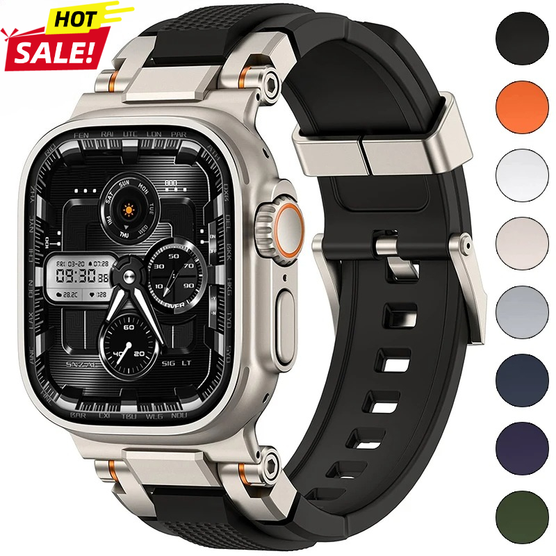 Men's Sport TPU Strap for Apple Watch Ultra 3/2 Band 49mm 46mm 45mm 44mm 42mm Silicone Wristband